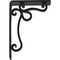 Ekena Millwork Orleans Wrought Iron Bracket, (Single center brace), Powder Coated Black 1 1/2"W x 5 1/2"D x 8"H BKTM01X05X08SOL - alternate 4